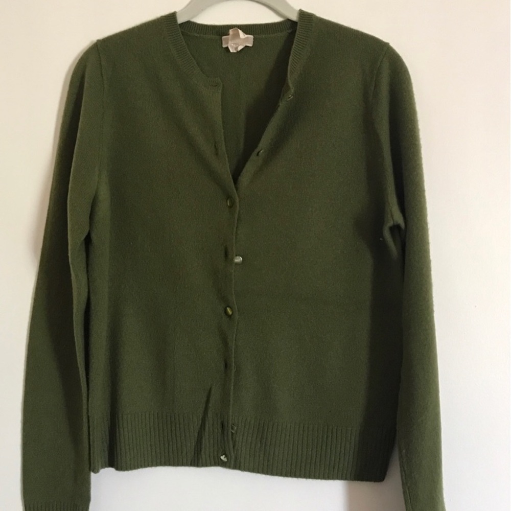 J. Crew Olive Green Cashmere Sweater